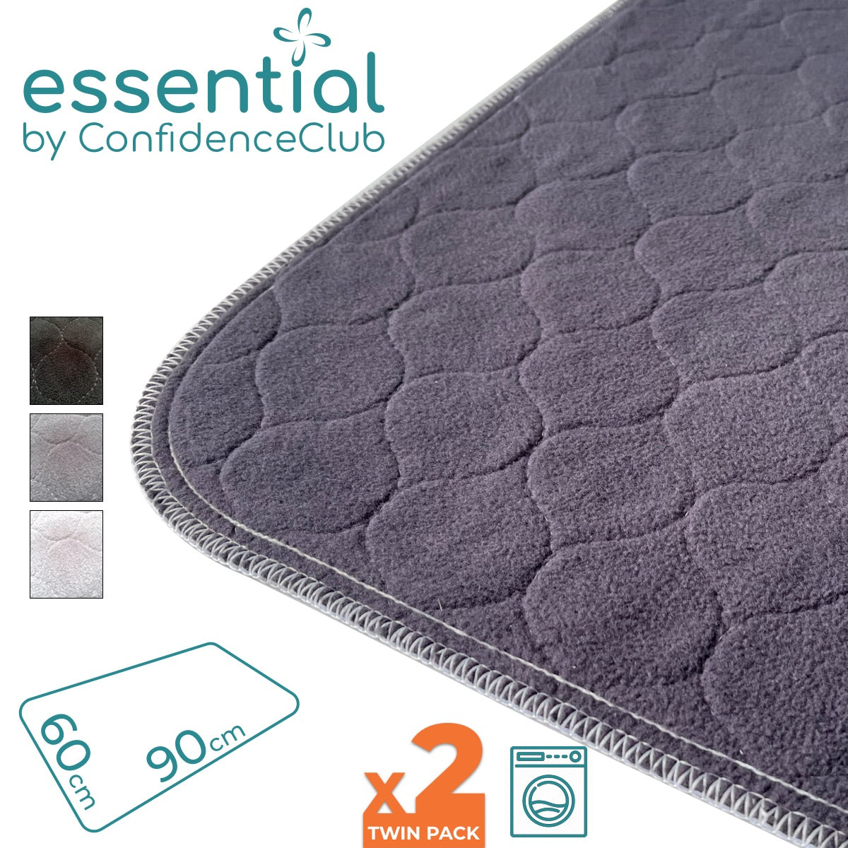 Essential Washable Absorbent Furniture Protector 60x90cm - Twin-Pack