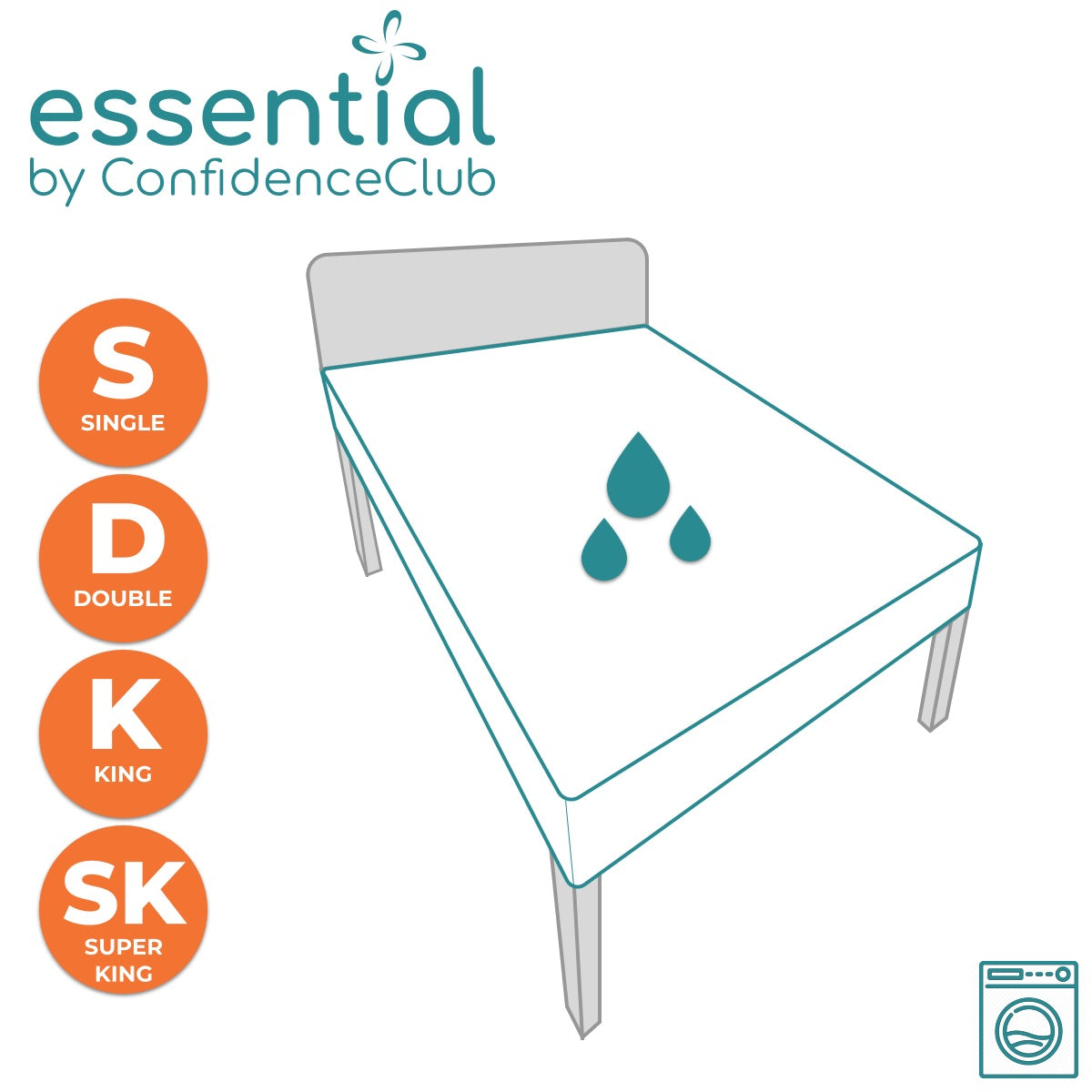 Essential Waterproof Fitted Sheet With Soft Absorbent Top Layer
